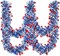 33FT 4th of July Patriotic Tinsel Garland Red White Blue Metallic Twist Foil Tinsel Garland